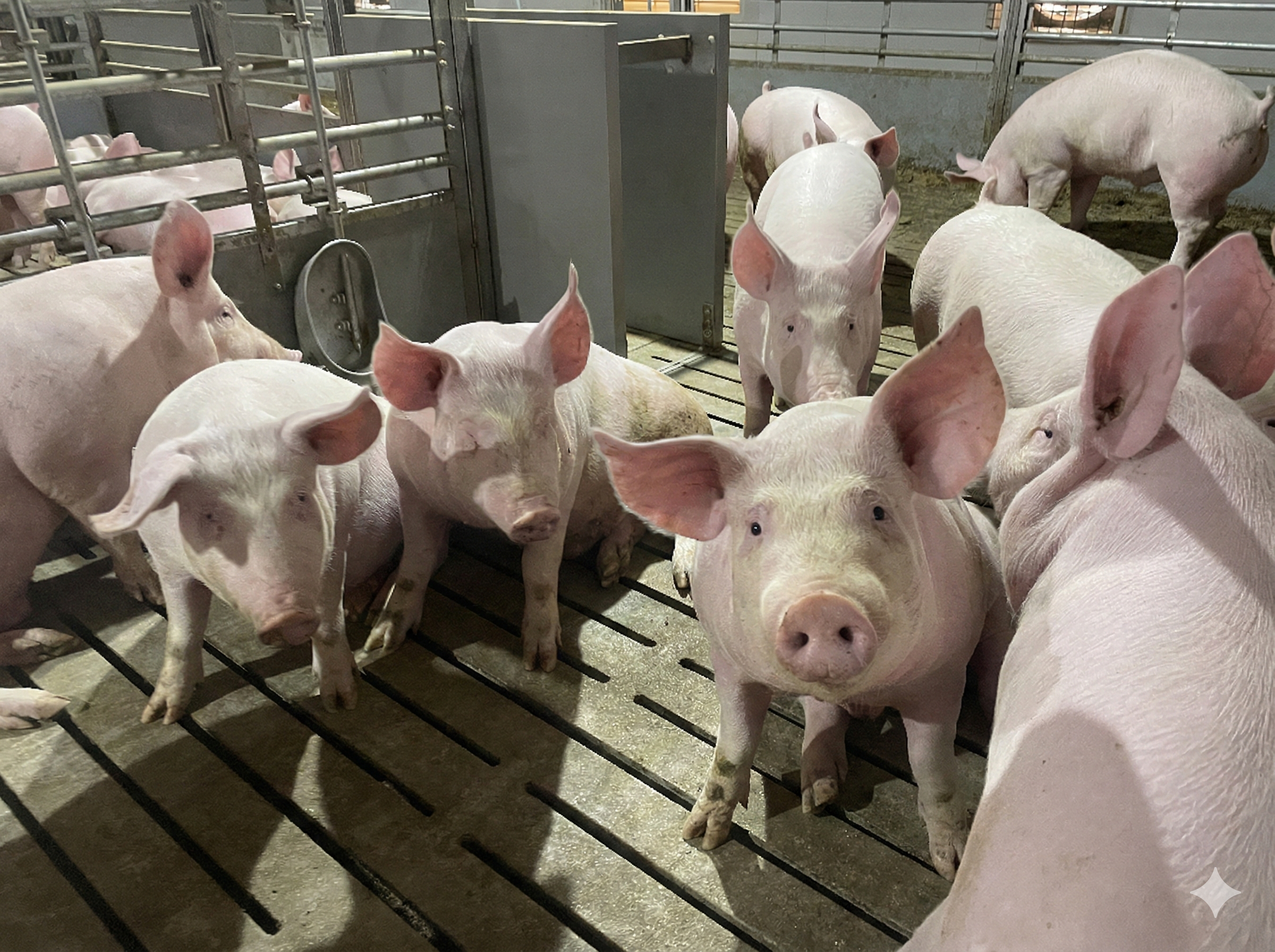 Pigs in a modern barn facility